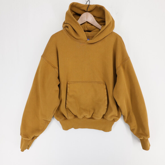 Gap Other - Yeezy Gap Perfect Hoodie Mens M Brown Double Layer Heavyweight Boxy Cropped